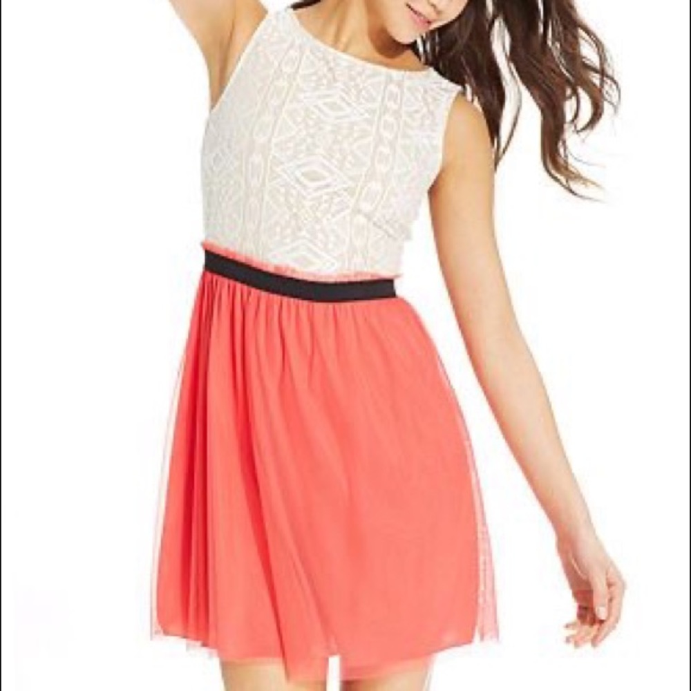 Speechless Lace Colorblock Dress